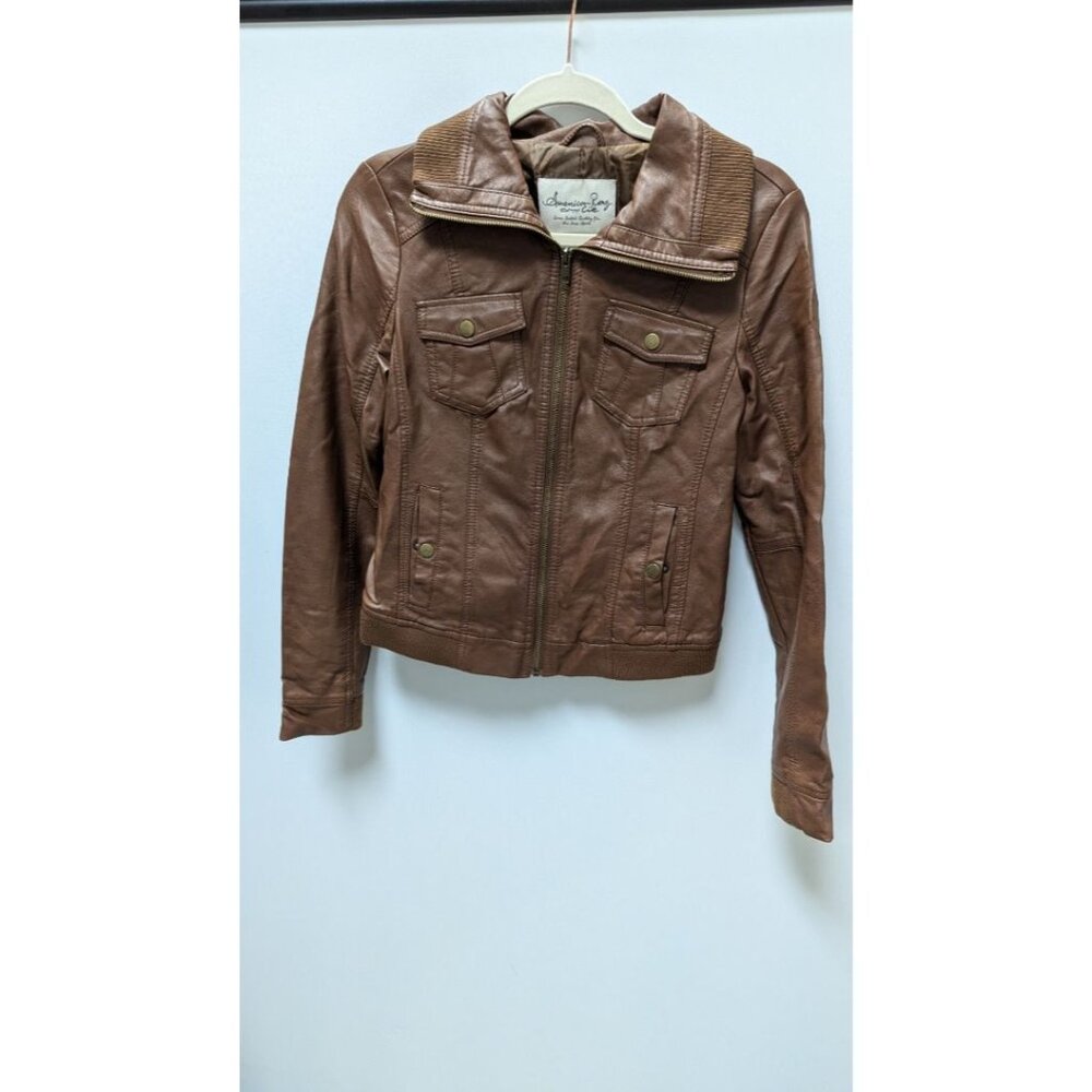 American Rag Cie Dark Brown Faux-Leather Jacket